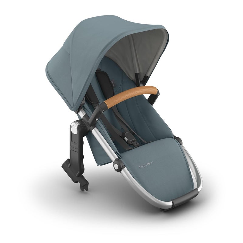 UPPAbaby RumbleSeat V3 Second Lower Seat  Compatible with Vista V2 and Vista V3  AllWeather Seat  Magnetic Buckle  Adapters Included  Callum Stone BlueSilver FrameSand Leather - Image 3