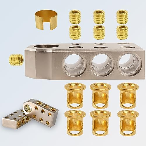 DHYANAOM Pair of Battery Terminals (+/-) Battery Post Compatible Connectors (6) 1/0 Gauge AWG Lead-Acid Battery Terminals Clamps for Car Marine Boat Audio - Image 4
