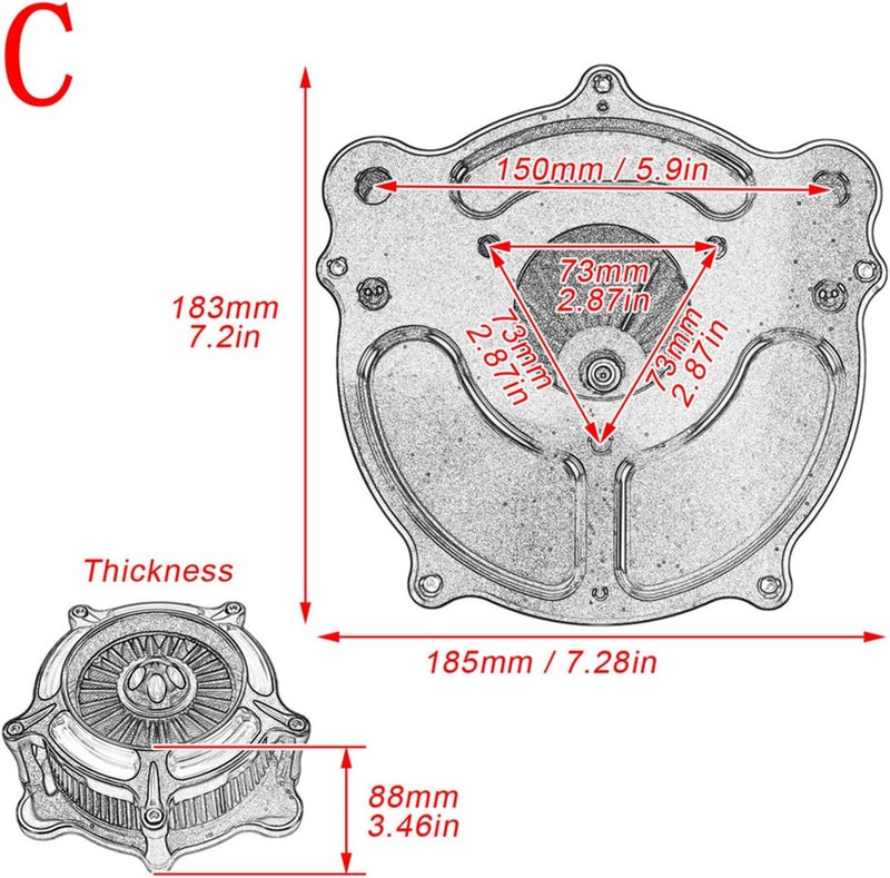 DEMULAX Motorcycle CNC Air Filter Intake System - Image 2
