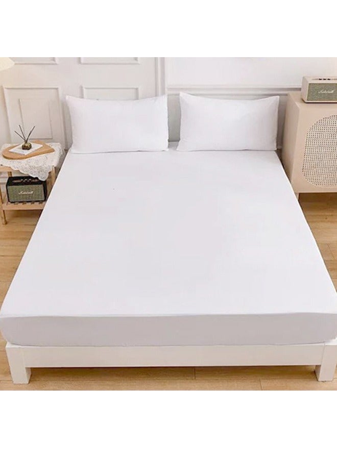 snooze Fitted bed sheet set 2Pcs, 120*200 cm, white  - Image 1