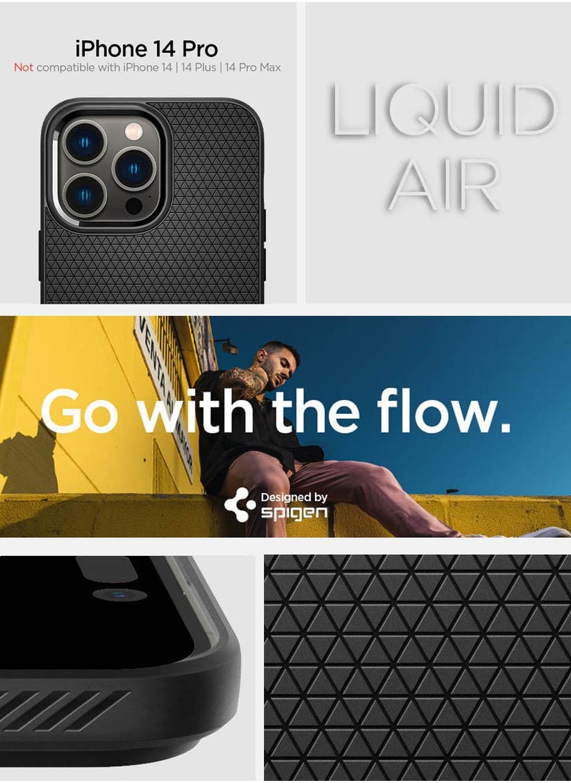 Spigen - Liquid Air iPhone 14 Pro Case Cover - Matte Black - Image 1