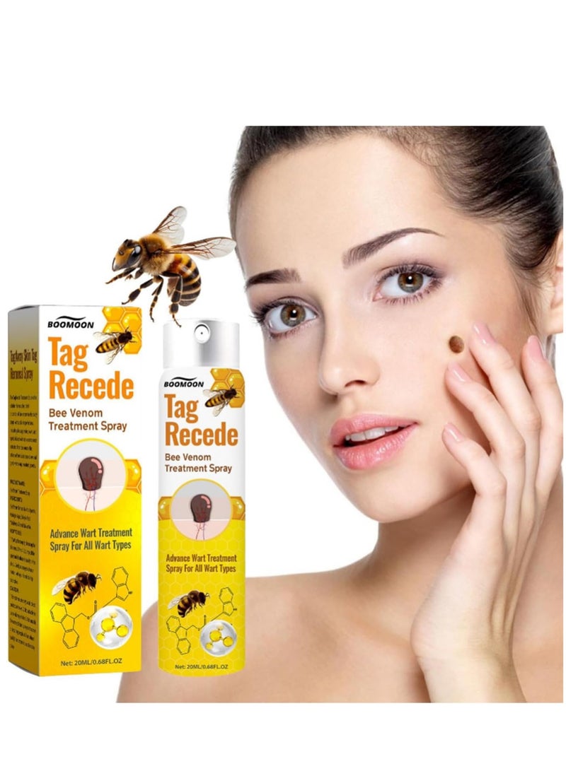 2pcs Skin Tag Removal Spray Tag Recede Bee Venom Spray, Bee Venom Warts and Button Removal Treatment Spray, TagRecede Bee Venom Treatment Spray Against Warts 20ml