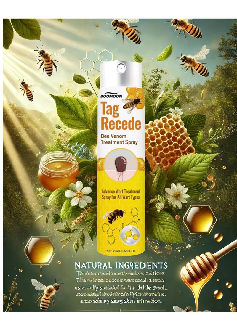2pcs Skin Tag Removal Spray Tag Recede Bee Venom Spray, Bee Venom Warts and Button Removal Treatment Spray, TagRecede Bee Venom Treatment Spray Against Warts 20ml