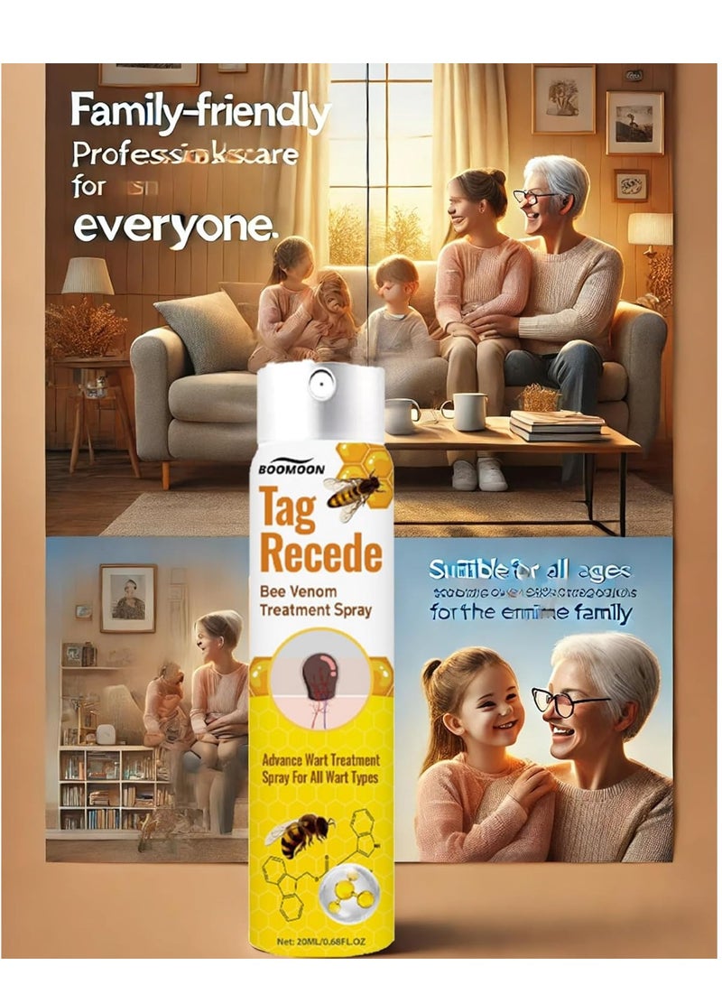 2pcs Skin Tag Removal Spray Tag Recede Bee Venom Spray, Bee Venom Warts and Button Removal Treatment Spray, TagRecede Bee Venom Treatment Spray Against Warts 20ml