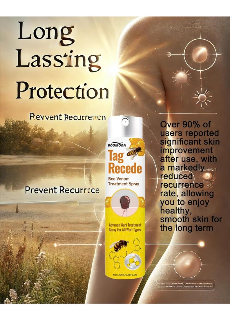 2pcs Skin Tag Removal Spray Tag Recede Bee Venom Spray, Bee Venom Warts and Button Removal Treatment Spray, TagRecede Bee Venom Treatment Spray Against Warts 20ml