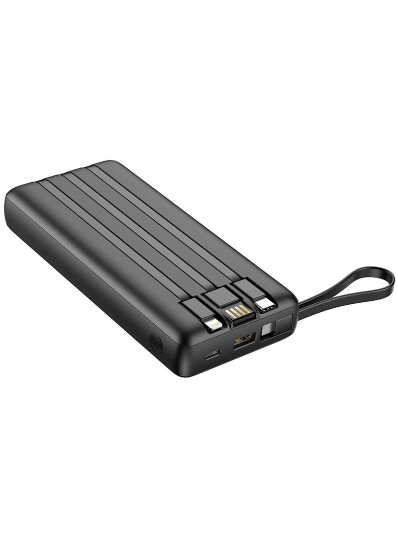 ELTRAZONE Portable Power Bank 20000mAh built-in cables, QI Fast Charge Slim Power Bank 20000mAh, Digital Display Power Bank 20000mAh for Iphone,Samsung and etc  - Image 1