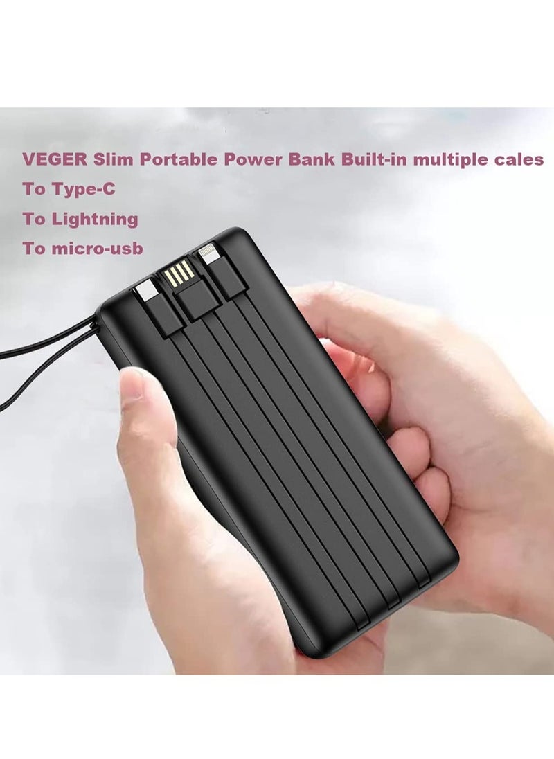 ELTRAZONE Portable Power Bank 20000mAh built-in cables, QI Fast Charge Slim Power Bank 20000mAh, Digital Display Power Bank 20000mAh for Iphone,Samsung and etc  - Image 5