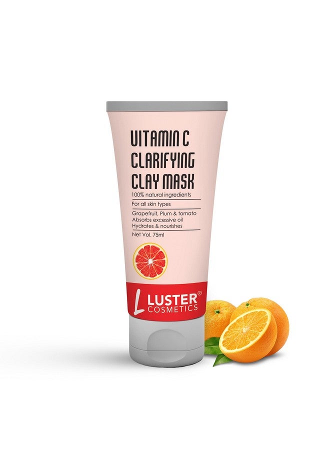 Luster Cosmetics Vitamin C Clarifying Clay Mask & Vitamin C Gentle Face Scrub - 75ml (Pack of 2) - Image 2