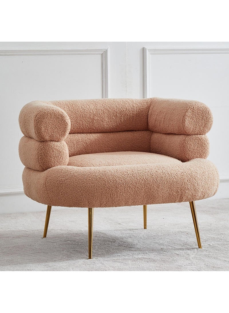 Karnak Gary Barrel 1 Seater Fabric Sofa – Light Brown - Image 1