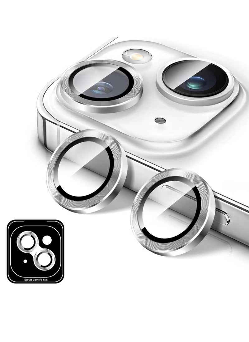 ELTRAZONE Camera Lens Protector for iPhone 16/iPhone 16 Plus – Tempered Glass Camera Cover Screen Protector with Automatic Alignment Metal Individual Rings, HD Anti-Scratch Accessories (Silver)  - Image 1