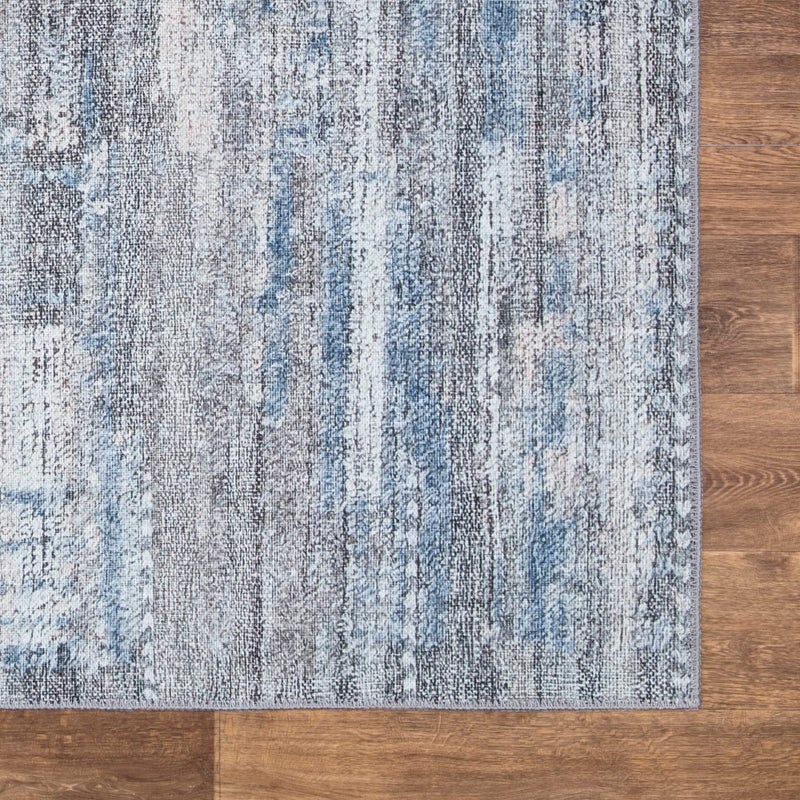 Bloom Rugs بلوم سجاد قابلة للانزلاق 3 '× 5' سجادة - رمادي/أزرق/أحمر الخدود ، سجادة منطقة تجريدية حديثة لغرفة غرفة المعيشة غرفة الطعام والمطبخ - الحجم الدقيق: 3 '× 5' - Image 5