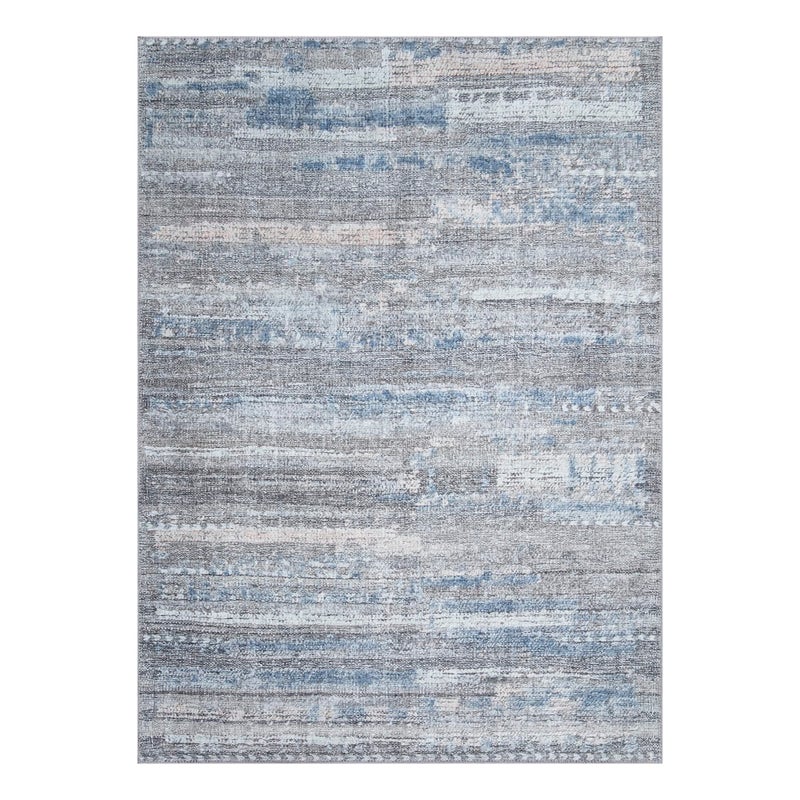 Bloom Rugs بلوم سجاد قابلة للانزلاق 3 '× 5' سجادة - رمادي/أزرق/أحمر الخدود ، سجادة منطقة تجريدية حديثة لغرفة غرفة المعيشة غرفة الطعام والمطبخ - الحجم الدقيق: 3 '× 5' - Image 2