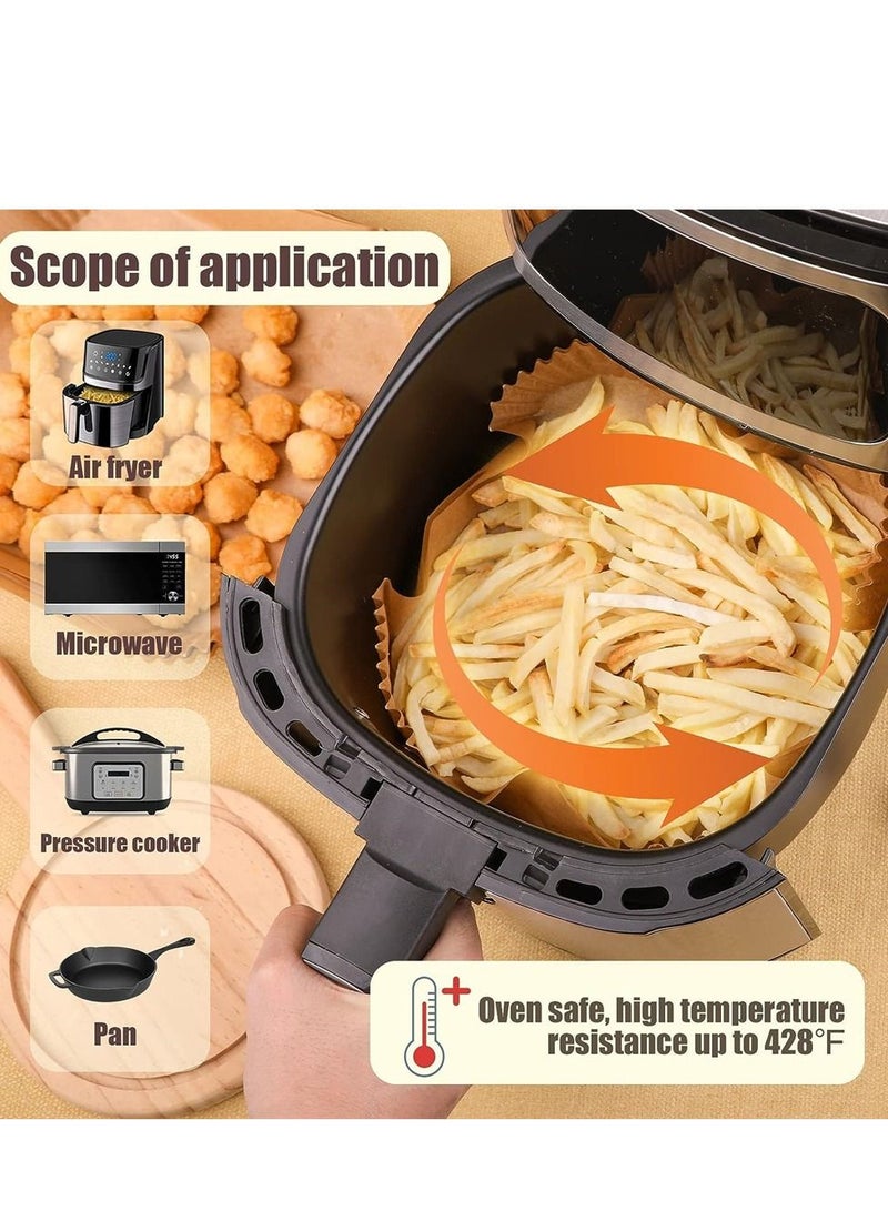 الهواء المقلاة بطانة 100 قطعة من الورق القابل للتصرف غير عصا الطبخ مربع المضادة للنفط ورقة بطانة جلد الغنم متوافق ( 7.9in ) - Image 2