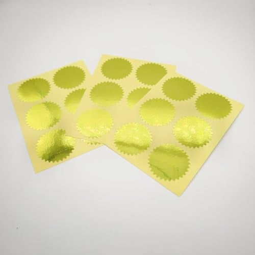 Remarkable Gold Certificate Embossing Seal Label - 1.5" Inch Gold Foil Sticker Envelope Package Serrated Edge Self-Adhesive Stickers – 180 Labels Per Pack - Image 2
