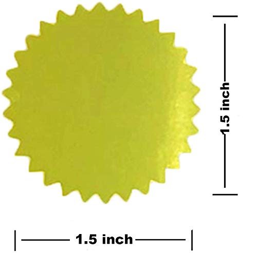 Remarkable Gold Certificate Embossing Seal Label - 1.5" Inch Gold Foil Sticker Envelope Package Serrated Edge Self-Adhesive Stickers – 180 Labels Per Pack - Image 3