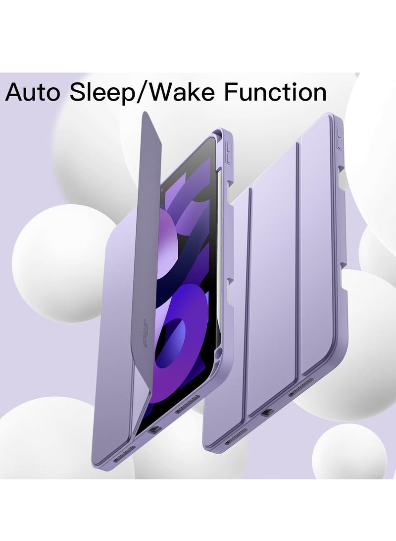 MIGOFAST IPad Air 11-Inch M3/M2 (2025/2024) iPad Air 5/4 (2022/2020 5th/4th Generation 10.9-Inch) with Pencil Holder, Slim Tablet Cover with Soft TPU Back, Auto Wake/Sleep Light Purple - Image 3