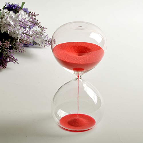 GracesDawn Graces Dawn Super beautiful transparent glass Hourglass Sand Timer 60 minutes with (red) - Image 2