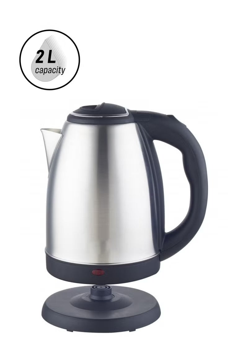 Denx Electric Kettle 1500 Watts 2 litres with Auto-Shut Off Stainless Steel Inner Body with Cool-Touch Handle and lid Swivel-Base - Image 2