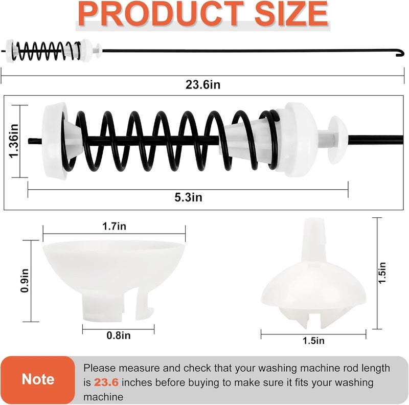 Funmit W10780048 Washer Suspension Rod Kit - Compatible with Whirlpool Kenmore Amana Maytag Washing Machines - Image 2