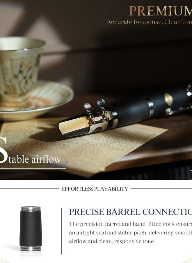 AKLOT B Flat Concert Clarinet: Precision Tone Hole Design for Stable Intonation, Durable Nickel-Plated Keys, Including Scratch-Resistant Bag, Barrel, Full Cleaning Kit, Cork Grease(Ember-MN) - Image 3