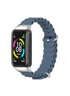 X-level Silicone Ocean Strap Compatible with Honor Band 6/7/Huawei Band 6 Breathable Comfortable Adjustable Sports Replacement Band for Honor Band 6/7/Huawei Band 6 Silicone Hole Wavy Desing Band  - Image 1