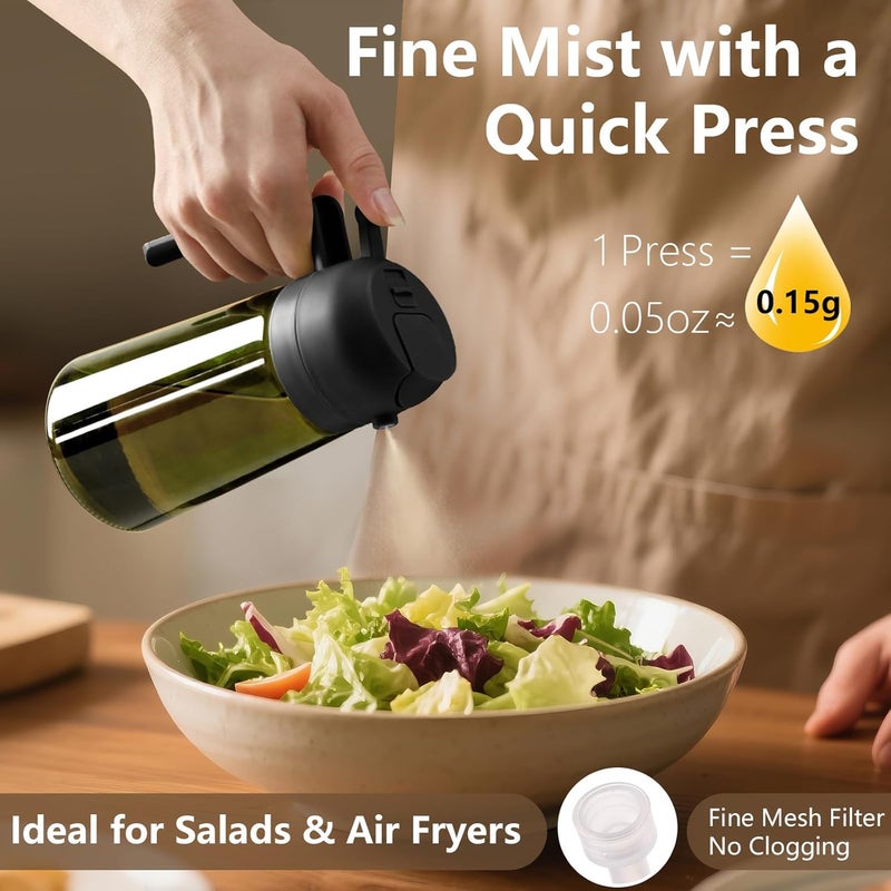 SWEET VIEW Olive Oil Dispenser and Oil Sprayer – 16oz/470ml Glass Light-Proof Oil Pourer for Kitchen, Air Fryer, Cooking, Salad, and BBQ - Image 3