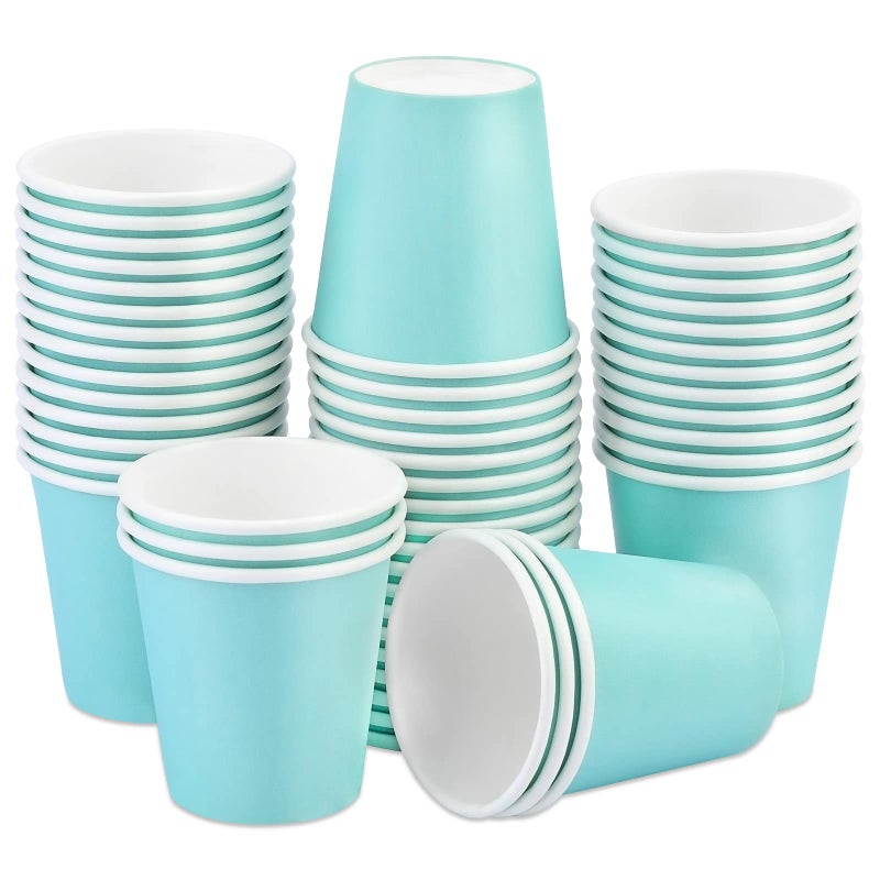 Wuadua 50 Pack 3 oz Paper Cups Disposable Cups Espresso Cups Disposable Bathroom Cups 3 oz Cups for Bathroom Snack Espresso Mouthwash