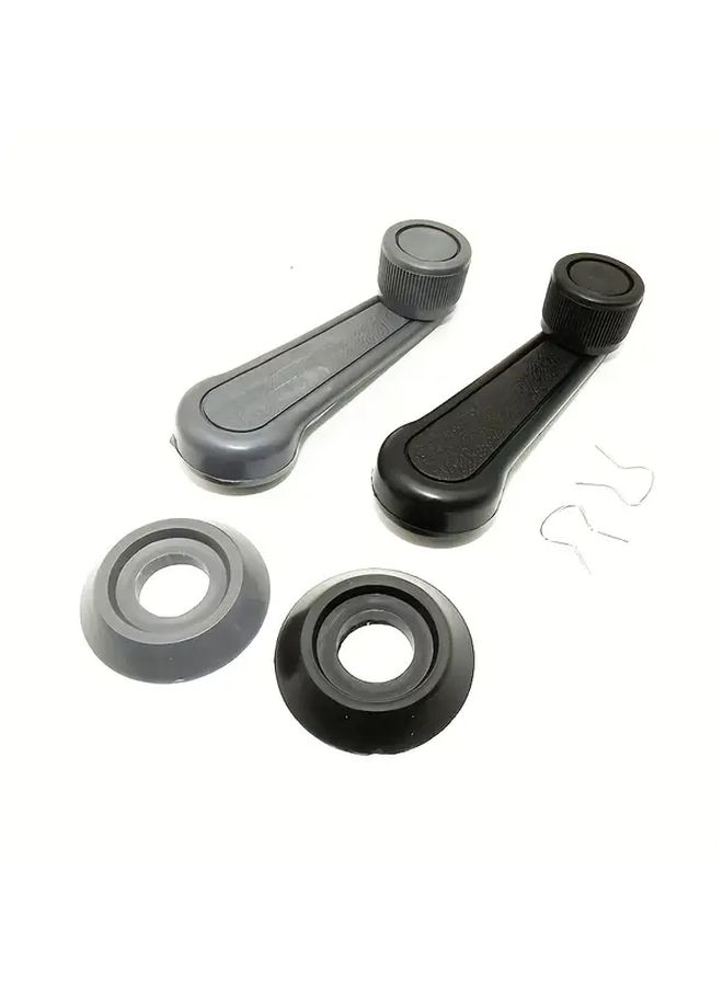 2Pcs Car Window Crank Handles Black Durable Manual Window Rollers Easy To Install Replace Door Handle Accessories For Most Vehicles - Image 1