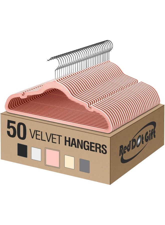 Red Dot Gift Red Dot Gift® 50 Pack Velvet Clothes Hangers 45cm Heavy Duty Durable Coat and Clothes Hangers - Image 1