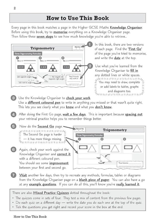 null - Coordination Group Publications Ltd (CGP) GCSE Maths AQA Knowledge Retriever - Higher - Image 1