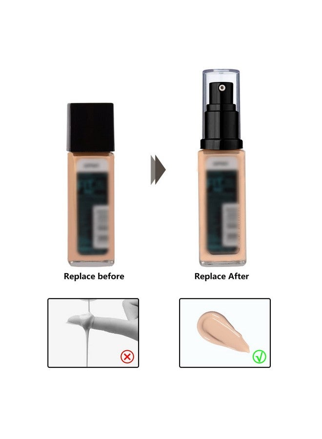 Chris.W 2Pack Foundation Pump Compatible with Maybelline Fit Me Liquid Foundation Makeup (Black+Black) - Image 4