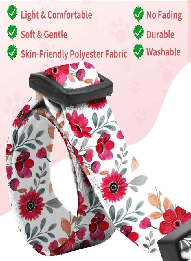 Kazazoo Dog Collar Cute and Soft Nylon Puppy Collar for Boy and Girl, Adjustable Dog Collars for Small Medium Dogs, Red Flowers-XS - Image 3