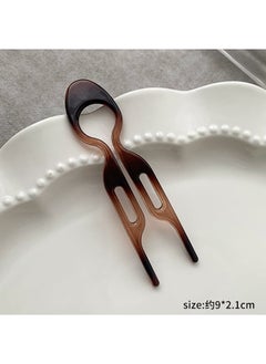 Simple hair clip fashion back head ball head lazy hair curling artifact temperament hair curling hairpin headdress 1# double hole caramel color