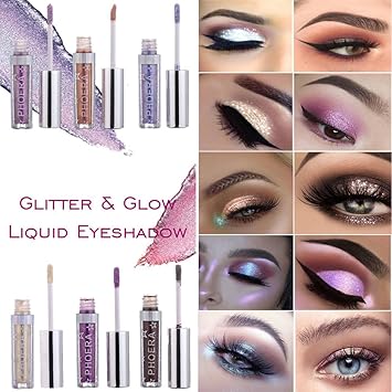 PHOERA Magnificent Metals Waterproof Liquid Glitter Glow Eyeshadow Palette Shimmer Long Lasting Cosmetic Metallic Eye Shadow Pigment Makeup 110 Unicorn Hype - Image 5