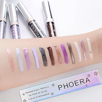 PHOERA Magnificent Metals Waterproof Liquid Glitter Glow Eyeshadow Palette Shimmer Long Lasting Cosmetic Metallic Eye Shadow Pigment Makeup 110 Unicorn Hype - Image 4