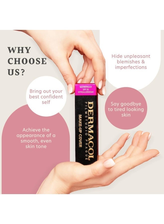 Dermacol Full Coverage Matte Foundation SPF30 Waterproof 13g Shade 208 – For Oily Skin, Acne & Dark Circles - Image 4