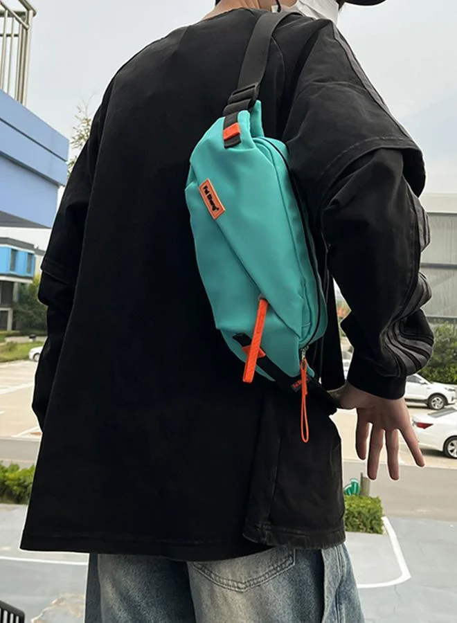 Take Two Take Two Blue Zip Closure Crossbody Bag