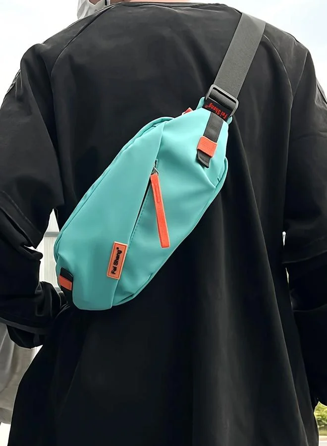 Take Two Take Two Blue Zip Closure Crossbody Bag