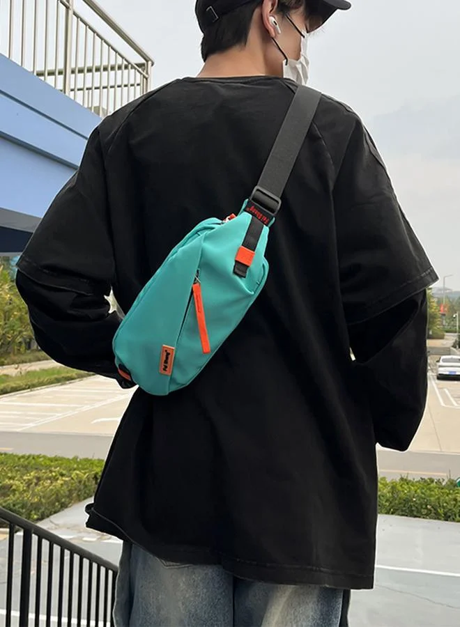 Take Two Take Two Blue Zip Closure Crossbody Bag