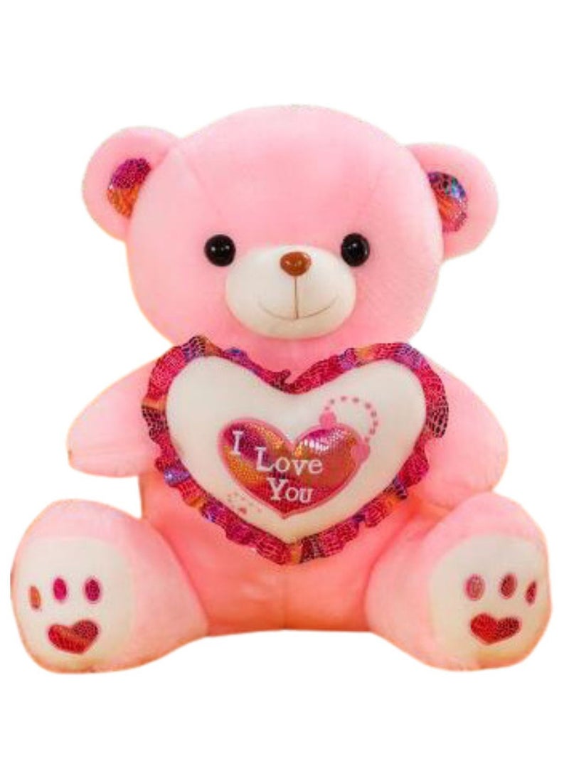Home Smart Cute and Cuddly Led Lights Teddy Bear with Assorted Color and Size 30 cm for Girls Friends and Couples Ideal for Birthday Valentine and Birthday Gift - Image 1