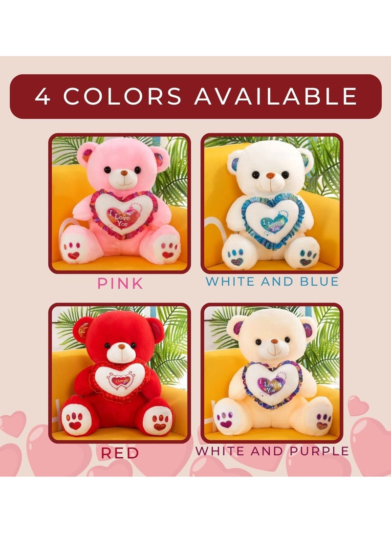 Home Smart Cute and Cuddly Led Lights Teddy Bear with Assorted Color and Size 30 cm for Girls Friends and Couples Ideal for Birthday Valentine and Birthday Gift - Image 2