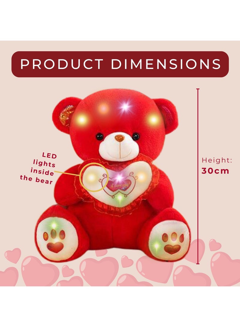 Home Smart Cute and Cuddly Led Lights Teddy Bear with Assorted Color and Size 30 cm for Girls Friends and Couples Ideal for Birthday Valentine and Birthday Gift - Image 3