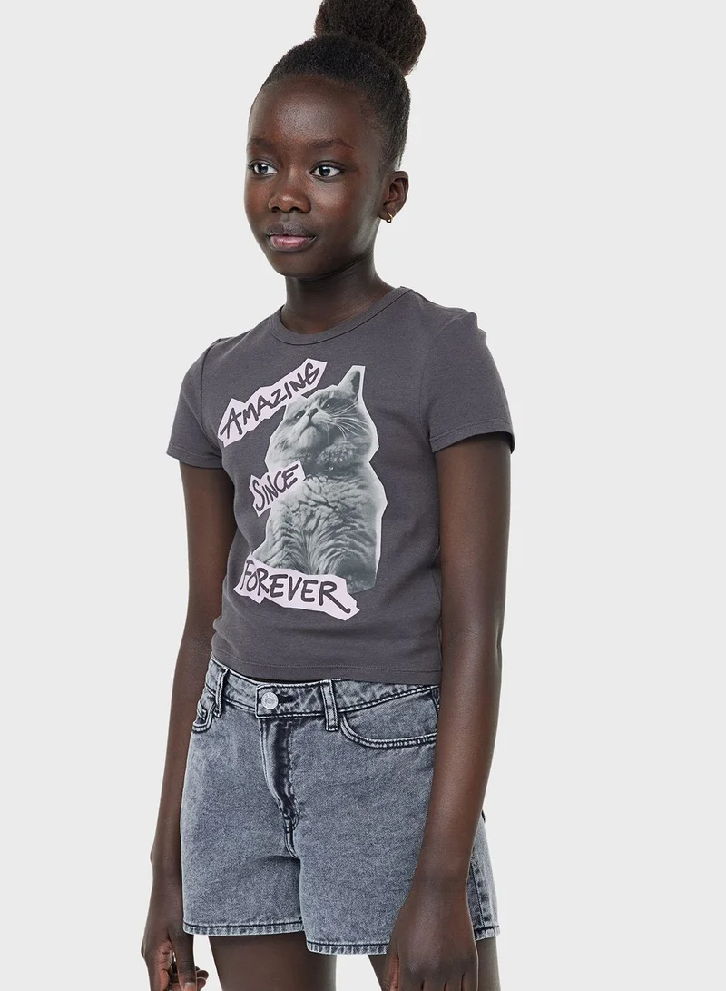 H&M Kids Text & Graphic Print T-Shirt