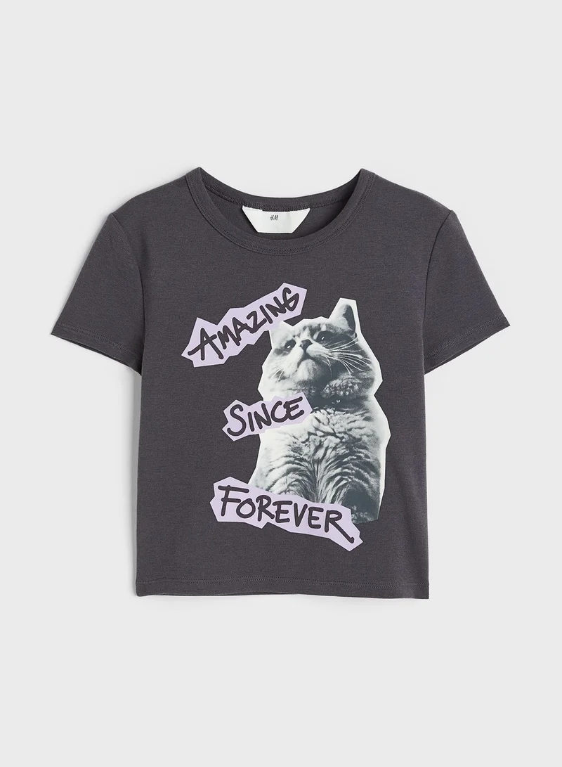 H&M Kids Text & Graphic Print T-Shirt