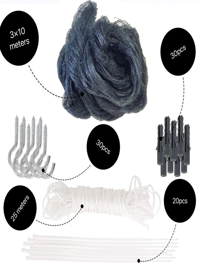 AIYGO Cat Netting Balcony 10 * 33ft Pet Mesh Fence for Balcony Black Nylon Balcony Netting for Pets Anti-Fall Cat Net for Balcony and Windows - Image 2