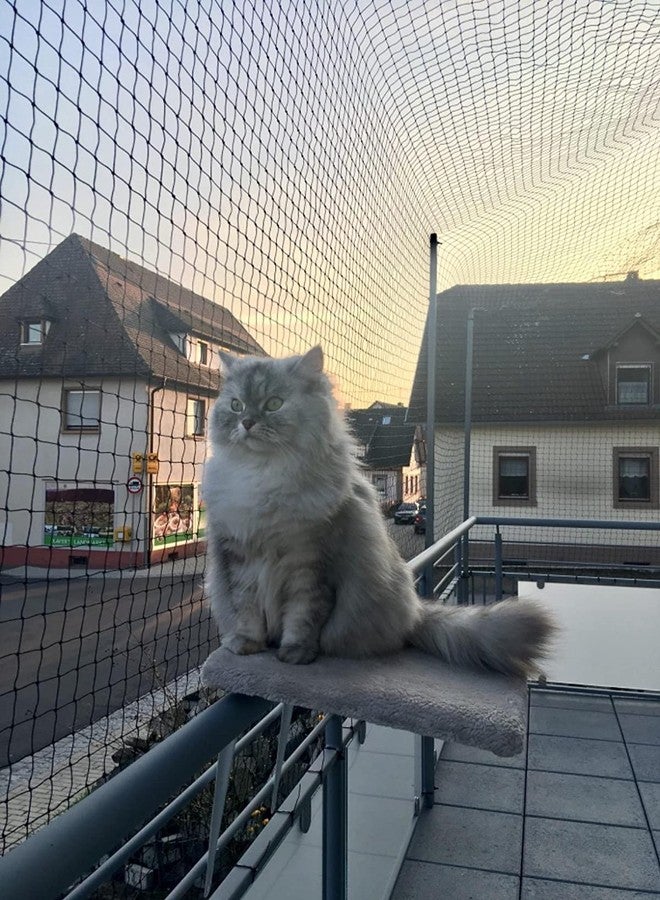 AIYGO Cat Netting Balcony 10 * 33ft Pet Mesh Fence for Balcony Black Nylon Balcony Netting for Pets Anti-Fall Cat Net for Balcony and Windows - Image 5