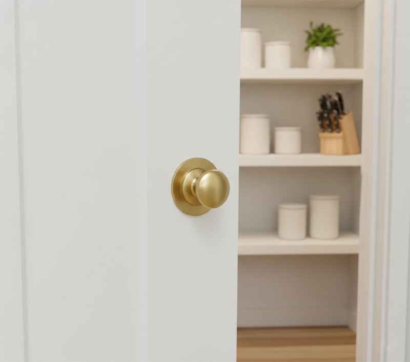trust4care 4-Pack Brushed Gold Brass Round Large Backplate Rosette Washers for Bifold Cabinet Knob Handles, Thick 2-1/3" Titanium Gold Back Plate Sheets for Bi-Fold Pull Doorknobs - Image 4