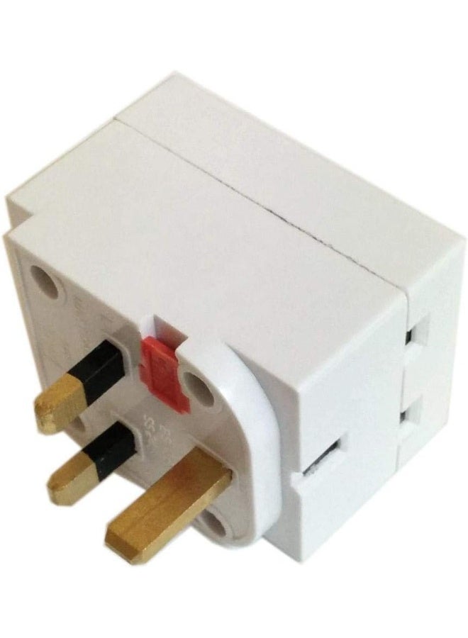 Salux 3 Way Uk Mains 13 Amp 240V Household Multi Plug Fused Adapter Ac 3 Socket - Image 2