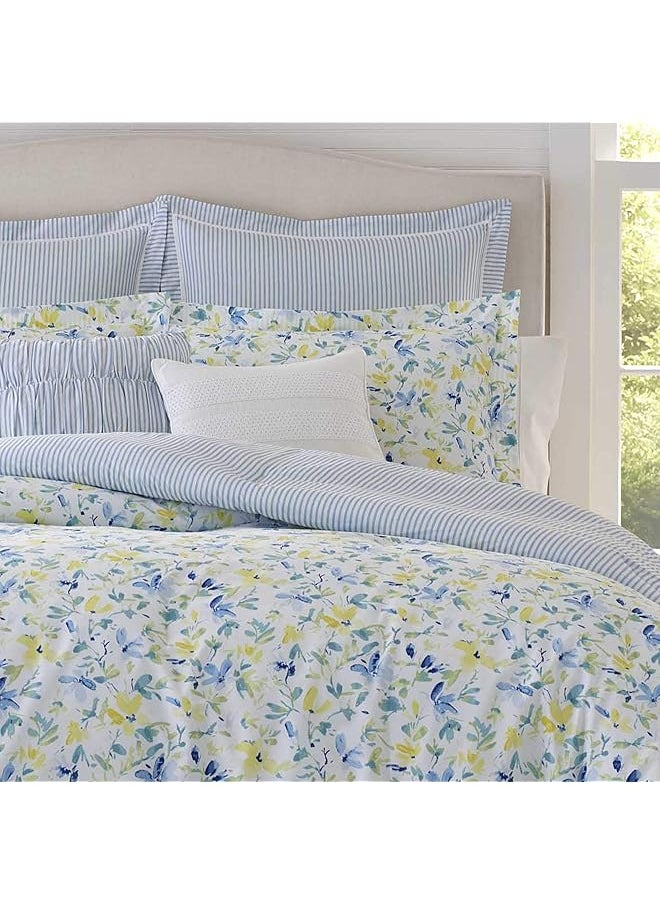 Comforter Soft Reversible Bedding Set Includes Matching Bonus Euro Shams And Throw Pillows Queen Nora Blue Yellow Green White - pzsku/Z26D6496D7C44E375A3CCZ/45/_/1741447068/f2163626-5eaa-416b-a1d0-51e050df614b