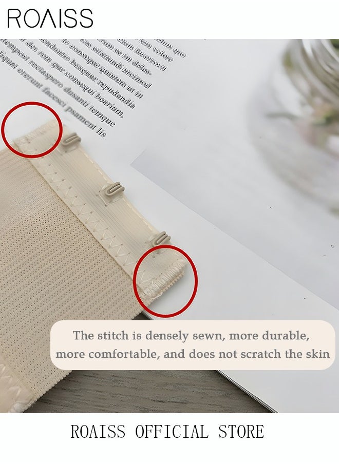 roaiss - 6 Pack High Elastic Bra Extension Buckle Set for Women - Bralette Length Adjustment - Bra Back Universal Two and Three Rows - Skin-friendly Fabric - Bra Strap Extender - Image 1